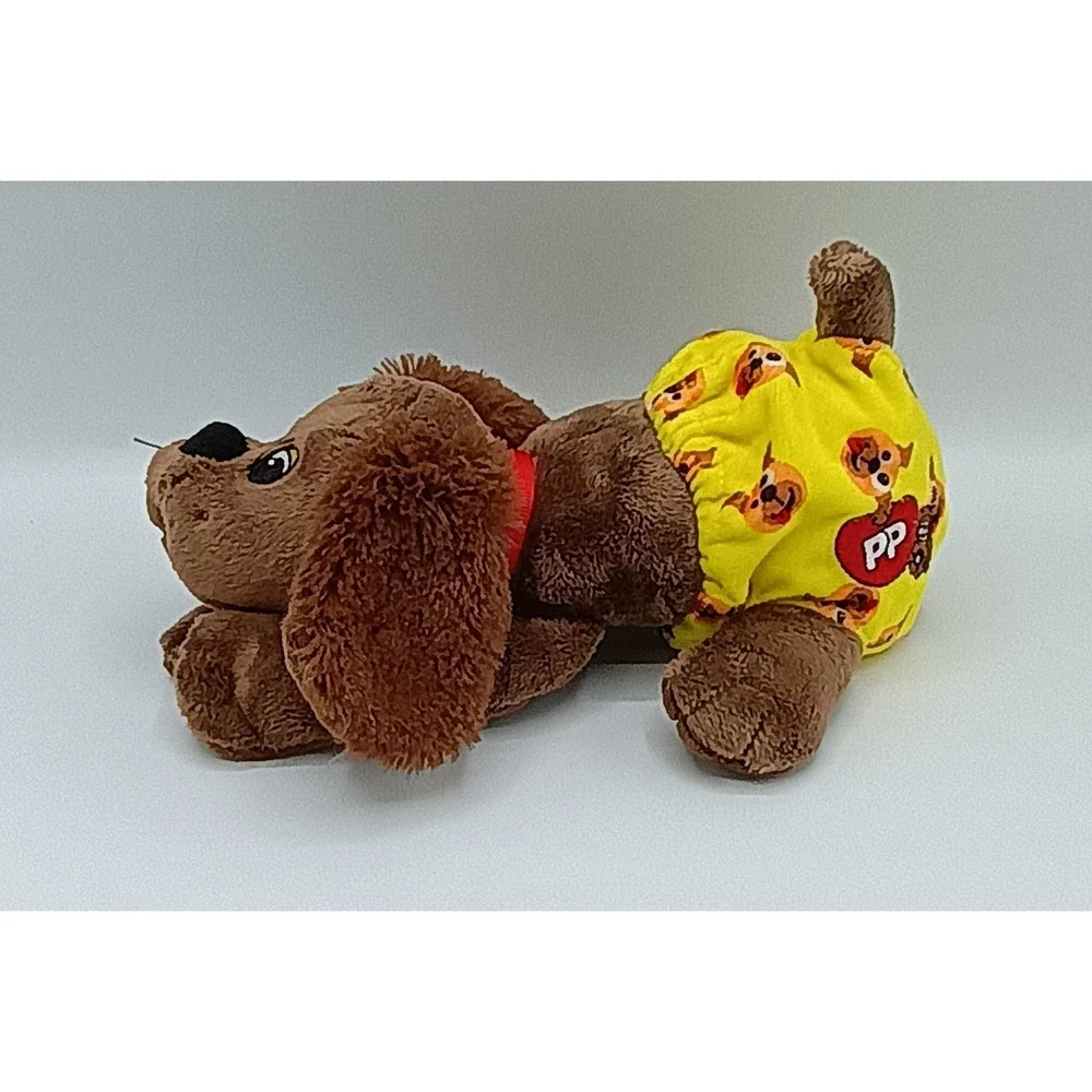 7" 2023 HASBRO Basic Fun DARK BROWN Plush Pound Puppies PUPPY w/ Diaper 7 - Picture 2 of 5
